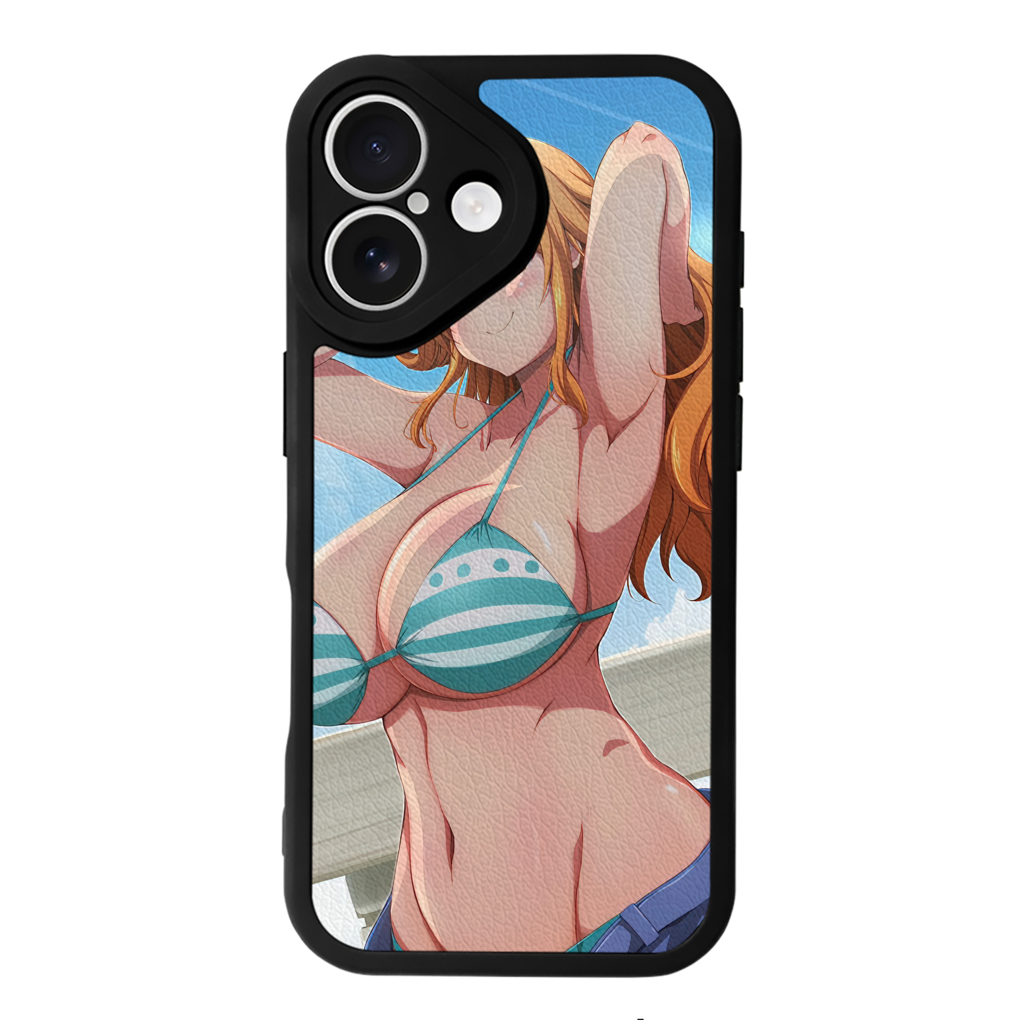 （画像用） ワンピース ONE PIECE 【iPhone 16シリーズ対応】シリコンスマホケース（レザー調） 材質：シリコン